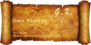 Gani Klotild névjegykártya